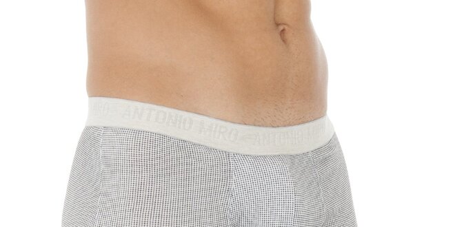 Pánské černo-bílé kostičkované boxerky Antonio Miro