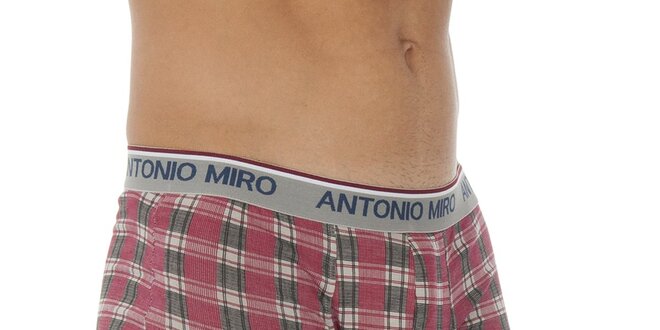 Pánské černo-červené kostkované boxerky Antonio Miro