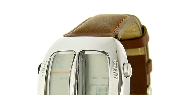 Unisexové hnědé digitální hodinky RG512
