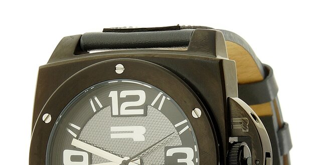 Unisexové černošedé analogové hodinky RG512