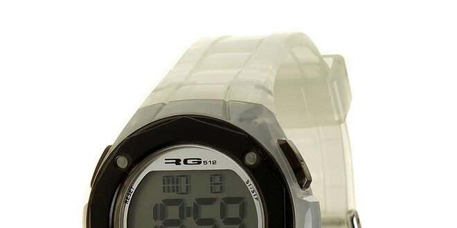 Unisexové bílé transparentní digitální hodinky RG512