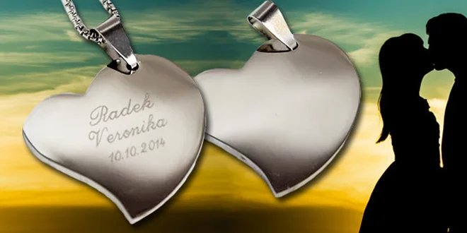 Srdce z chirurgické oceli s vlastní fotografií nebo textem