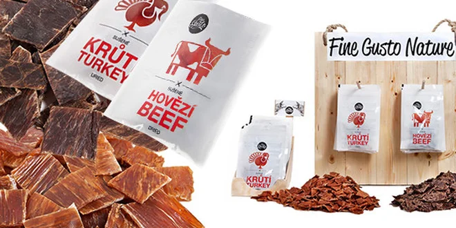 Hovězí či krůtí sušené maso Fine Gusto 100 g