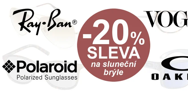 20% sleva na sluneční brýle známých značek