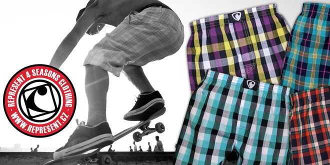 Kostkované pánské trenýrky Represent