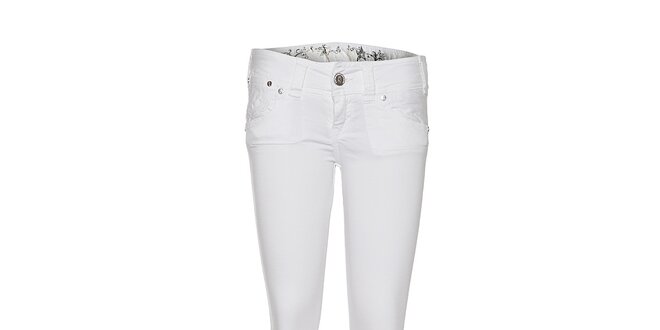 Dámské bílé bavlněné kalhoty Lois