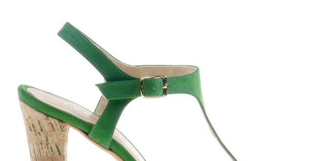 Dámské smaragdově zelené sandálky Eva Lopez