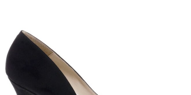 Dámské černé lodičky se stříbrnou kontrastní špičkou Eva Lopez