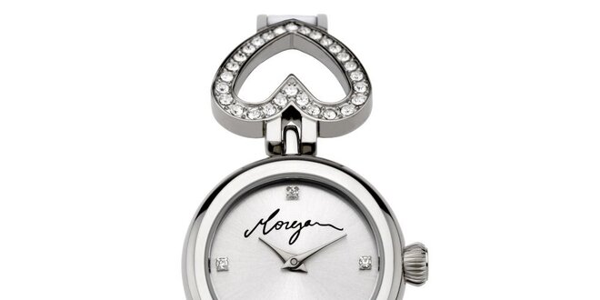 Dámské stříbrné  hodinky s krystaly Morgan de Toi