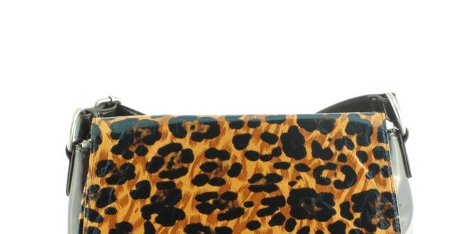 Dámská hnědá leopardí kabelka Morgan de Toi s klopou