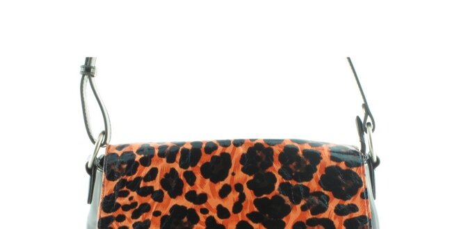 Dámská oranžová leopardí kabelka Morgan de Toi s klopou