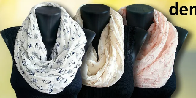 Dámský tunelový šátek s kotvičkami