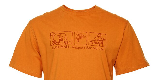 Pánské oranžové tričko Bushman s potiskem