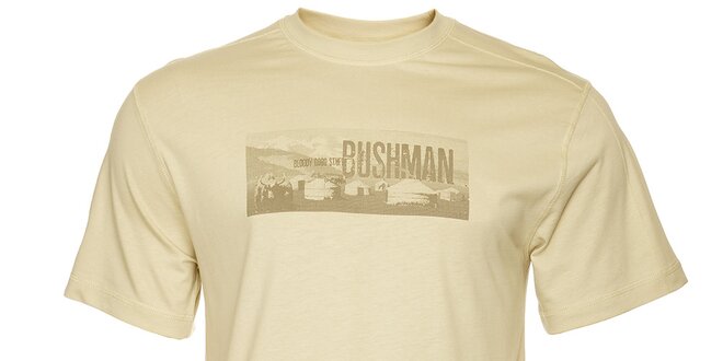Pánské krémové tričko Bushman s potiskem