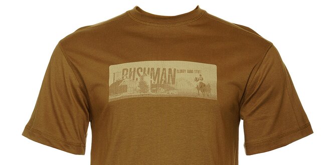 Pánské khaki tričko Bushman s potiskem