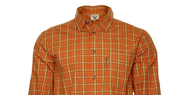Pánská oranžová kostkovaná košile Bushman