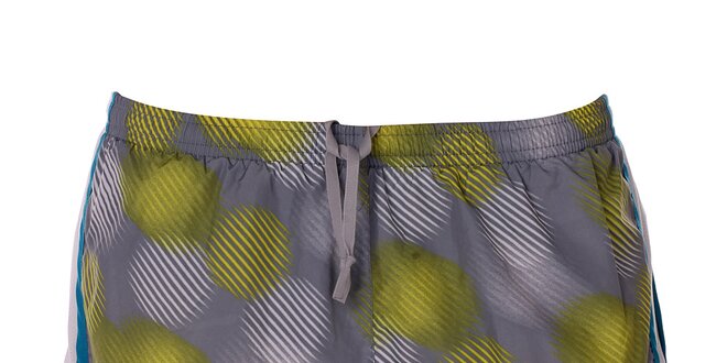 Dámské šedo-žluté vzorované šortky s lemem Nike