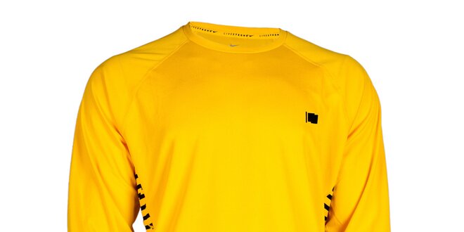 Pánské citronově žluté funkční tričko Nike s dlouhým rukávem