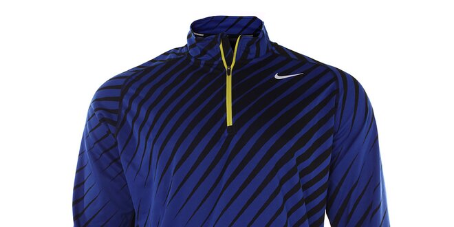 Pánské modro-černé tričko s dlouhým rukávem Nike