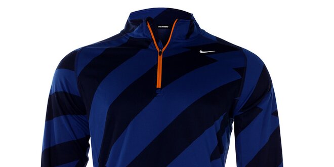 Pánské modro-černé tričko Nike s dlouhým rukávem