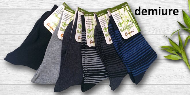 6 párů pánských ponožek s bambusovým vláknem