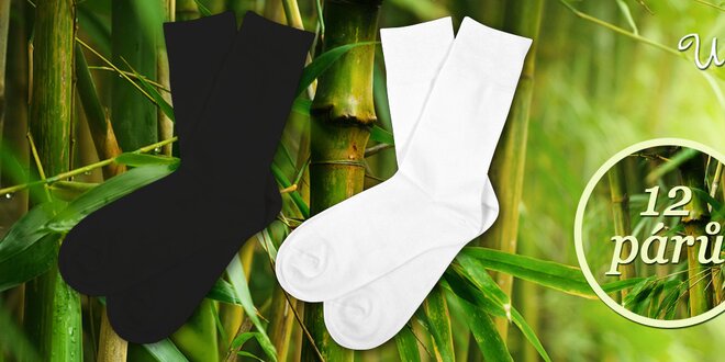 12 párů ponožek s bambusovým vláknem