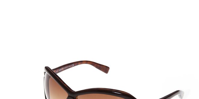 Dámské tmavohnědé sluneční brýle Tom Ford se světlými skly