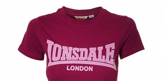 Dámské purpurové tričko Lonsdale se semišovým potiskem