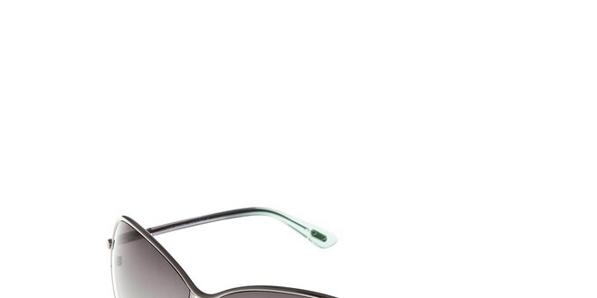 Dámské sluneční brýle Tom Ford se stříbrnými obroučkami a zelenošedými skly