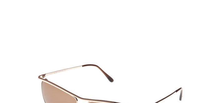 Dámské sluneční brýle Tom Ford se zlatými obroučkami a světle hnědými skly