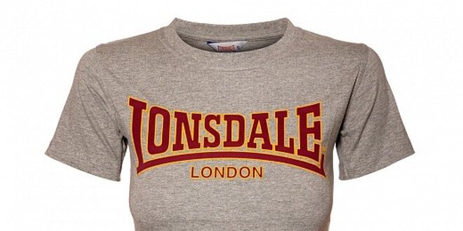 Dámské šedé melírované tričko Lonsdale se semišovým potiskem