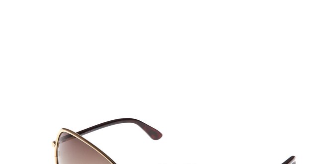 Dámské sluneční brýle Tom Ford se zlatými obroučkami a kouřovými skly