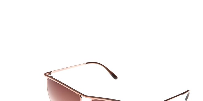 Dámské sluneční brýle Tom Ford s kovovými obroučkami v barvě mědi