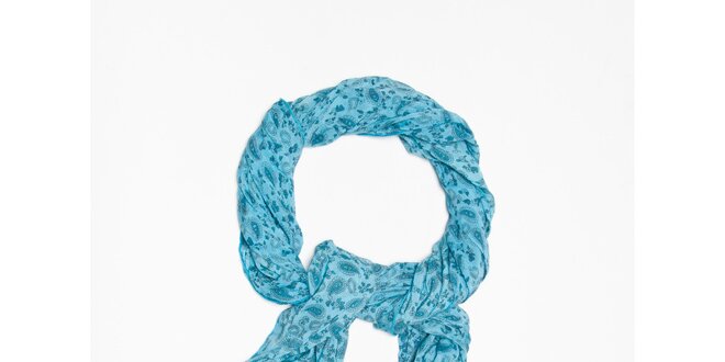 Dámský tyrkysově modrý šátek s jemným vzorkem Bella Rosa