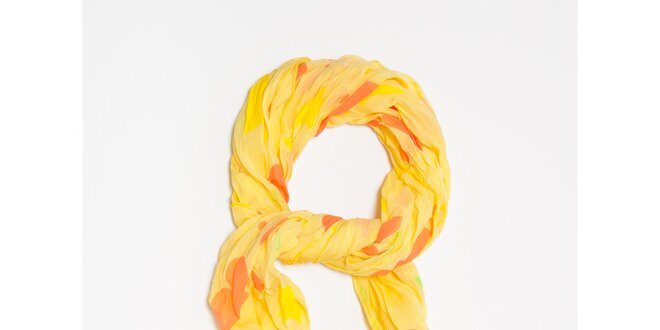 Dámský žlutý šátek s potiskem hvězdiček Bella Rosa