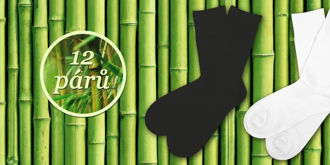 12 párů ponožek s bambusovým vláknem