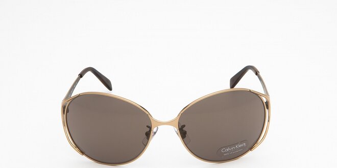 Dámské zlato-hnědé sluneční brýle Calvin Klein