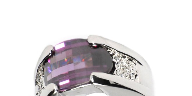 Dámský prsten Bague a Dames s velkým fialovým krystalem