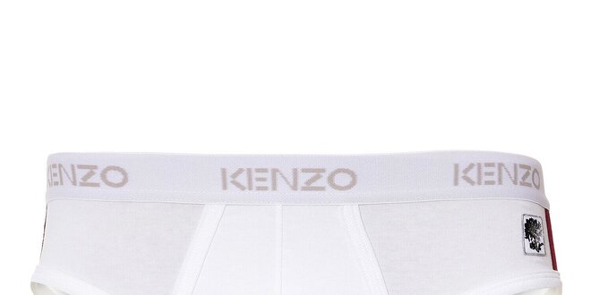 Pánské bílé slipy Kenzo s ozdobnou výšivkou