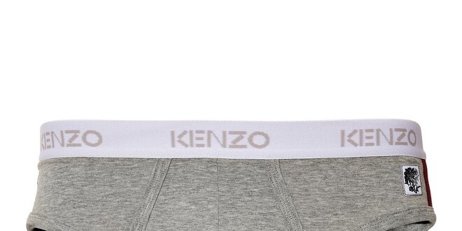 Pánské šedé slipy Kenzo s ozdobnou výšivkou