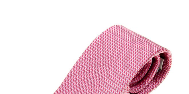 Pánská růžová hedvábná kravata Ballantyne s jemným vzorem