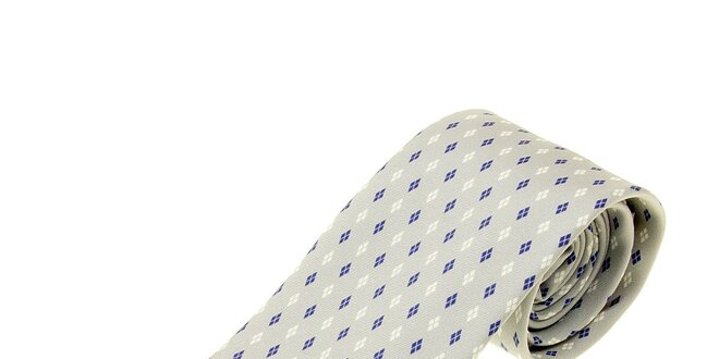 Pánská světle šedá hedvábná kravata Ballantyne s jemným vzorem