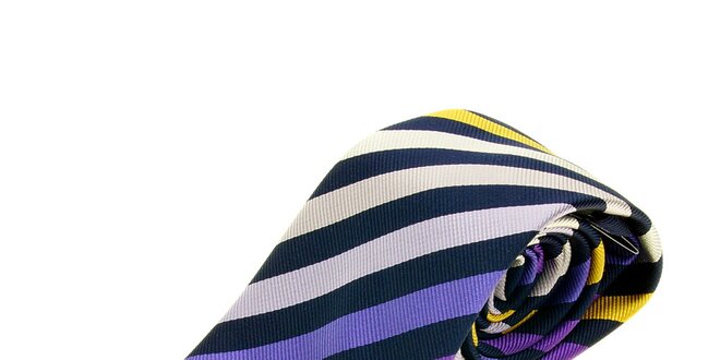 Pánská modro-fialová proužkovaná kravata Les Copains