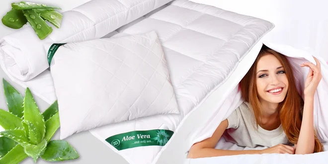 Celoroční polštáře a sety lůžkovin Aloe Vera