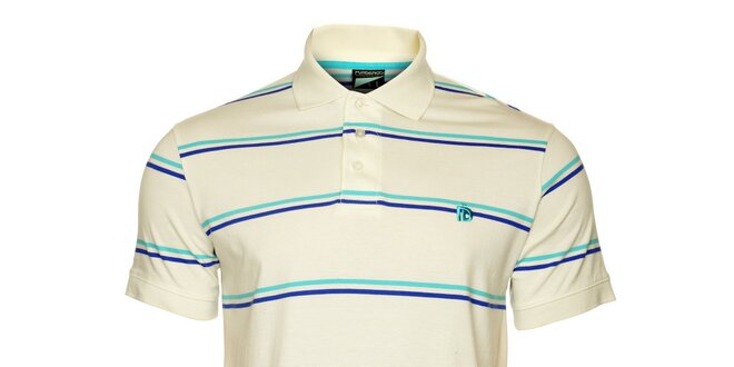 Pánské bílé tričko s modrými pruhy Fundango