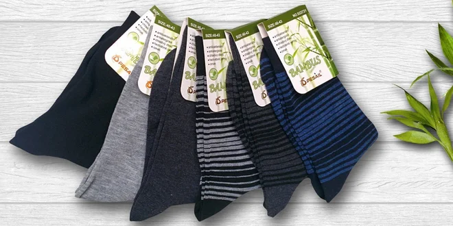 6 párů pánských ponožek s bambusovým vláknem