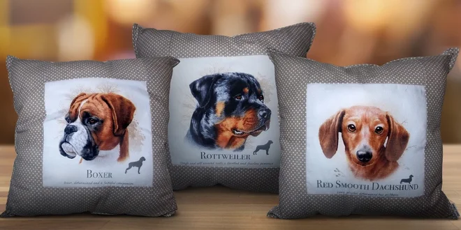 Kvalitní bavlněné polštářky Beautiful Dogs