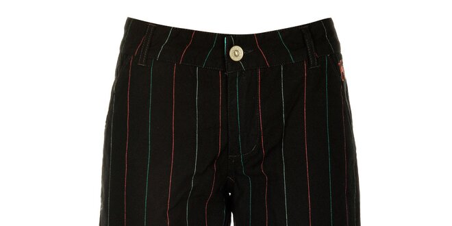 Dámské černé šortky s barevnými proužky Fundango