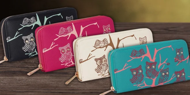 Dámské trendy peněženky se sovičkami