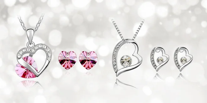 Srdce s krystaly Swarovski elements